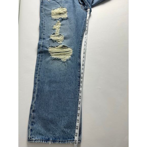 Levi’s 501 Size 38x30 Men’s Distressed Jeans Medium Wash Original Fit Straight - Picture 6 of 12